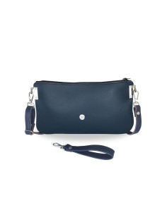 Pochette Bleue en Cuir Synthétique – Rabat Interchangeable pour un Style Unique