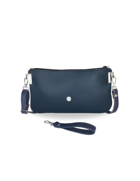 Pochette Bleue en Cuir Synthétique – Rabat Interchangeable pour un Style Unique