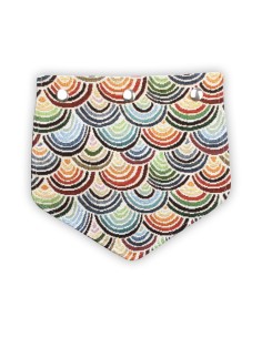 Rabat jacquard multicolore – motif vagues stylisées – pour pochette