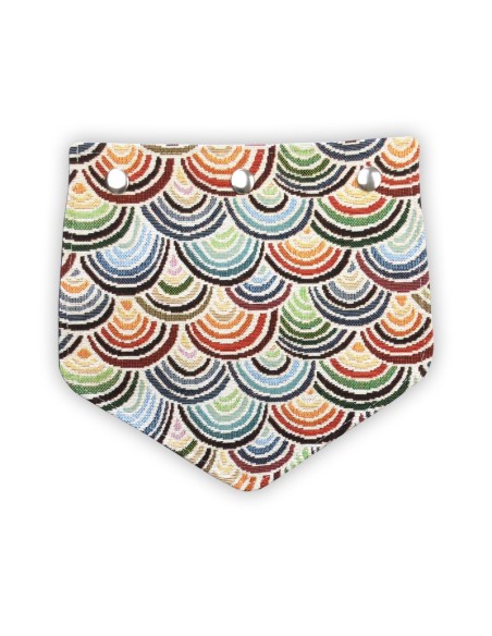 Rabat jacquard multicolore – motif vagues stylisées – pour pochette