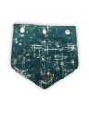 Rabat en velours vert – reflets dorés et argentés – pour sac pochette