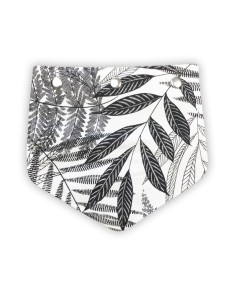 Rabat en coton demi-natté – motifs végétaux noir et blanc – pour pochette