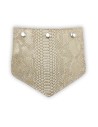 Rabat effet croco beige – cuir synthétique élégant pour pochette