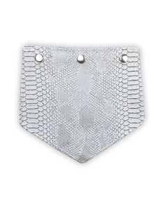 Rabat en simili cuir blanc et gris – effet croco texturé – pour pochette élégante