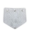 Rabat en simili cuir blanc et gris – effet croco texturé – pour pochette élégante