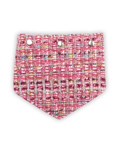 Rabat maille rose effet tweed – fils métalliques argentés – pour pochette
