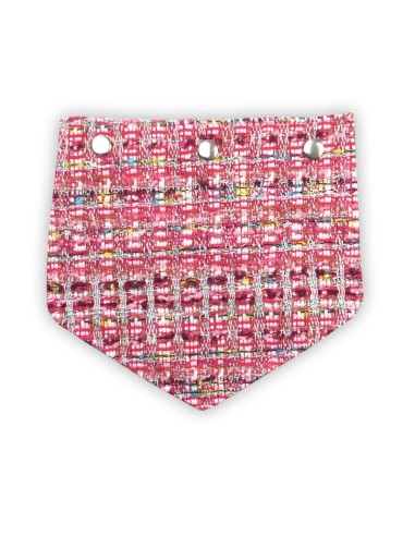Rabat maille rose effet tweed – fils métalliques argentés – pour pochette Rabat maille rose effet tweed – fils métalliques argentés – pour pochette