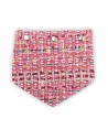 Rabat maille rose effet tweed – fils métalliques argentés – pour pochette