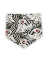 Rabat toile imprimée fond lin – silhouette femme noire au chapeau et lèvres rouges