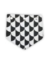 Rabat jacquard noir et blanc – motif damier arrondi – pour sac pochette