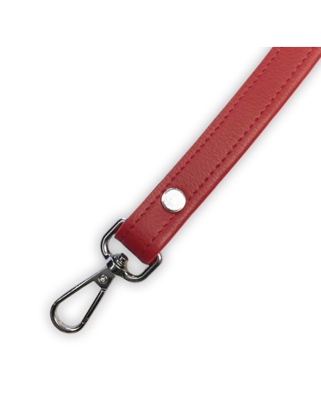 Bandoulière rouge en cuir synthétique – Réglable, robuste et réparable