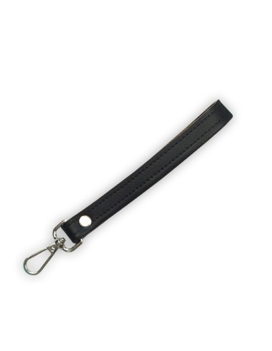 Bandoulière de poignet noire en cuir synthétique – Réglable, robuste et réparable Bandoulière de poignet noire en cuir synthétique – Réglable, robuste et réparable