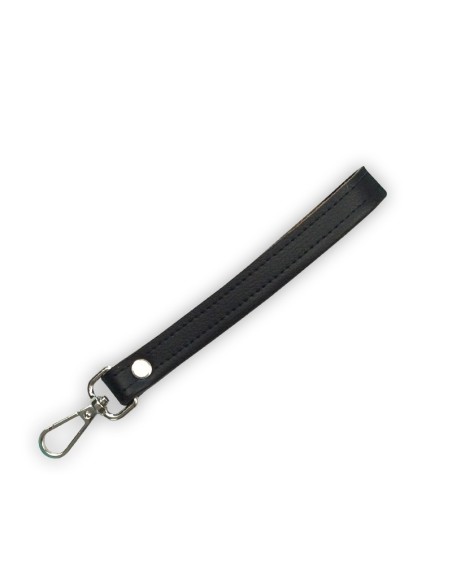 Bandoulière de poignet noire en cuir synthétique – Réglable, robuste et réparable