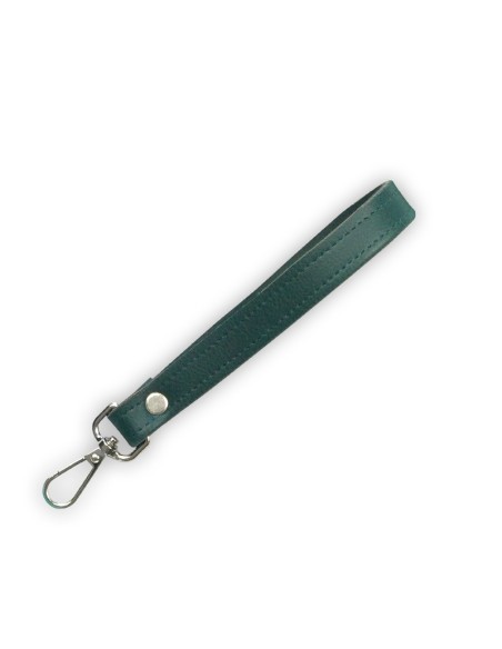 Bandoulière de poignet verte en cuir synthétique – Réglable, robuste et réparable