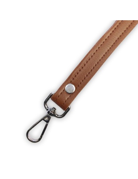 Bandoulière marron en cuir synthétique – Réglable, robuste et réparable