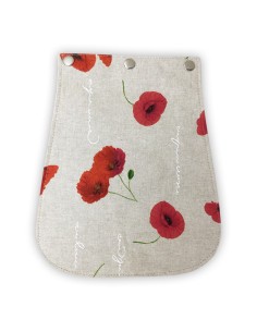 Rabat de sac en toile lin à coquelicots rouges – interchangeable