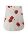 Rabat de sac en toile lin à coquelicots rouges – interchangeable