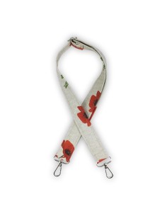 Bandoulière assortie coquelicots – toile lin réglable et amovible
