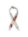 Bandoulière assortie coquelicots – toile lin réglable et amovible