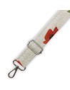 Bandoulière assortie coquelicots – toile lin réglable et amovible