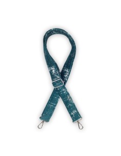 Bandoulière velours vert – reflets or & argent – réglable et assortie