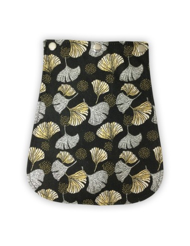 Rabat jacquard noir – ginkgo brodé doré et argenté – chic & interchangeable Rabat jacquard noir – ginkgo brodé doré et argenté – chic & interchangeable