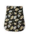 Rabat jacquard noir – ginkgo brodé doré et argenté – chic & interchangeable