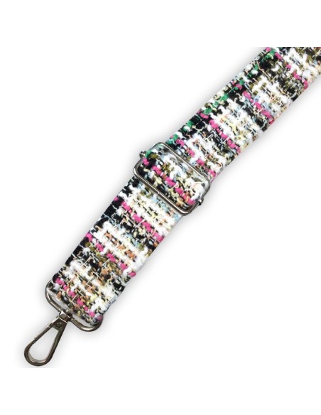 Bandoulière tweed multicolore – à carreaux – réglable et confortable