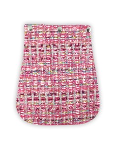 Rabat en maille rose – fil argenté brillant – effet tweed chic & lumineux