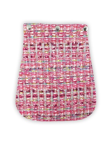 Rabat en maille rose – fil argenté brillant – effet tweed chic & lumineux Rabat en maille rose – fil argenté brillant – effet tweed chic & lumineux