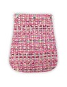 Rabat en maille rose – fil argenté brillant – effet tweed chic & lumineux