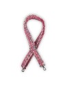 Bandoulière maille rose – effet tweed fil argenté – réglable & élégante