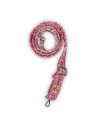 Bandoulière maille rose – effet tweed fil argenté – réglable & élégante