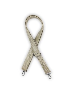 Bandoulière croco beige – cuir synthétique – réglable & assortie