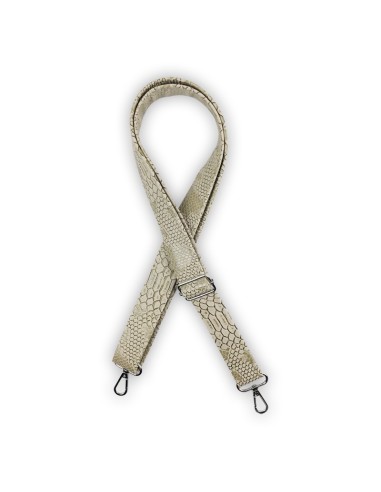 Bandoulière croco beige – cuir synthétique – réglable & assortie Bandoulière croco beige – cuir synthétique – réglable & assortie