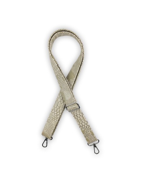 Bandoulière croco beige – cuir synthétique – réglable & assortie
