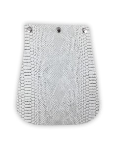 Rabat cuir synthétique croco – blanc et gris – effet reptile chic