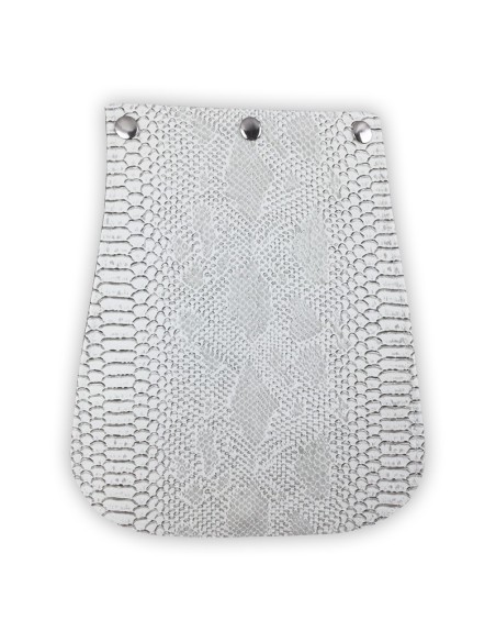 Rabat cuir synthétique croco – blanc et gris – effet reptile chic
