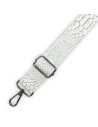 Bandoulière croco blanc & gris – simili cuir – réglable et élégante