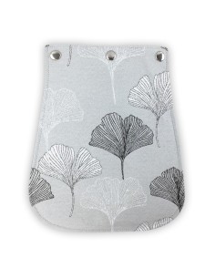 Rabat jacquard Luxe – motif ginkgo – perle, blanc et noir – chic et raffiné