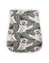 Rabat toile imprimée – femme chic au chapeau – fond lin & lèvres rouges