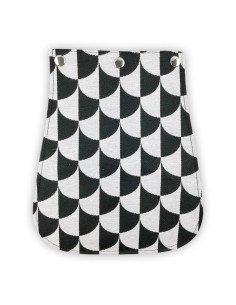 Rabat jacquard noir et blanc – motif damier arrondi – graphique et moderne