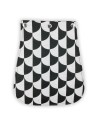Rabat jacquard noir et blanc – motif damier arrondi – graphique et moderne