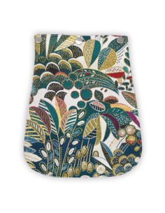 Rabat jacquard végétation graphique – bleu canard, doré & couleurs intenses