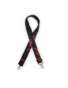 Bandoulière satin noir – broderie fleurs de cerisier rouges – style japonais