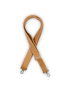 Bandoulière camel en cuir synthétique – Réglable, robuste et réparable