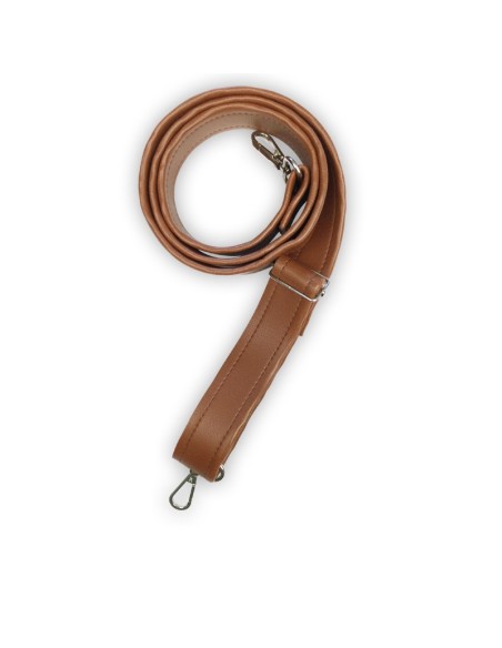 Bandoulière marron en cuir synthétique – Réglable, robuste et réparable