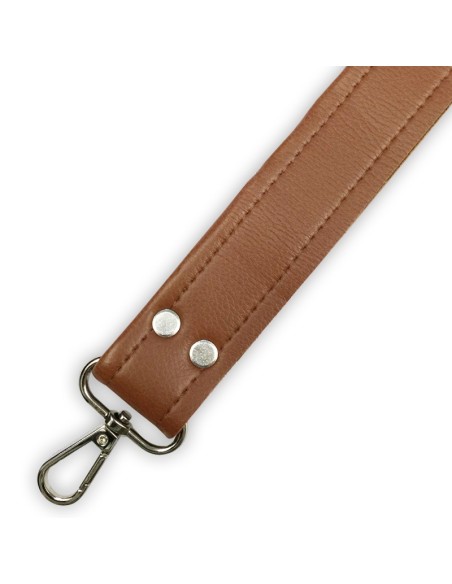 Bandoulière marron en cuir synthétique – Réglable, robuste et réparable