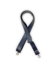Bandoulière bleue en cuir synthétique – Réglable, robuste et réparable