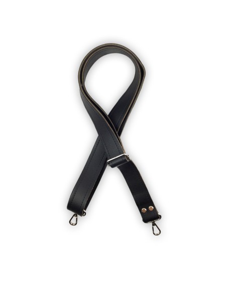 Bandoulière noire en cuir synthétique – Réglable, robuste et réparable